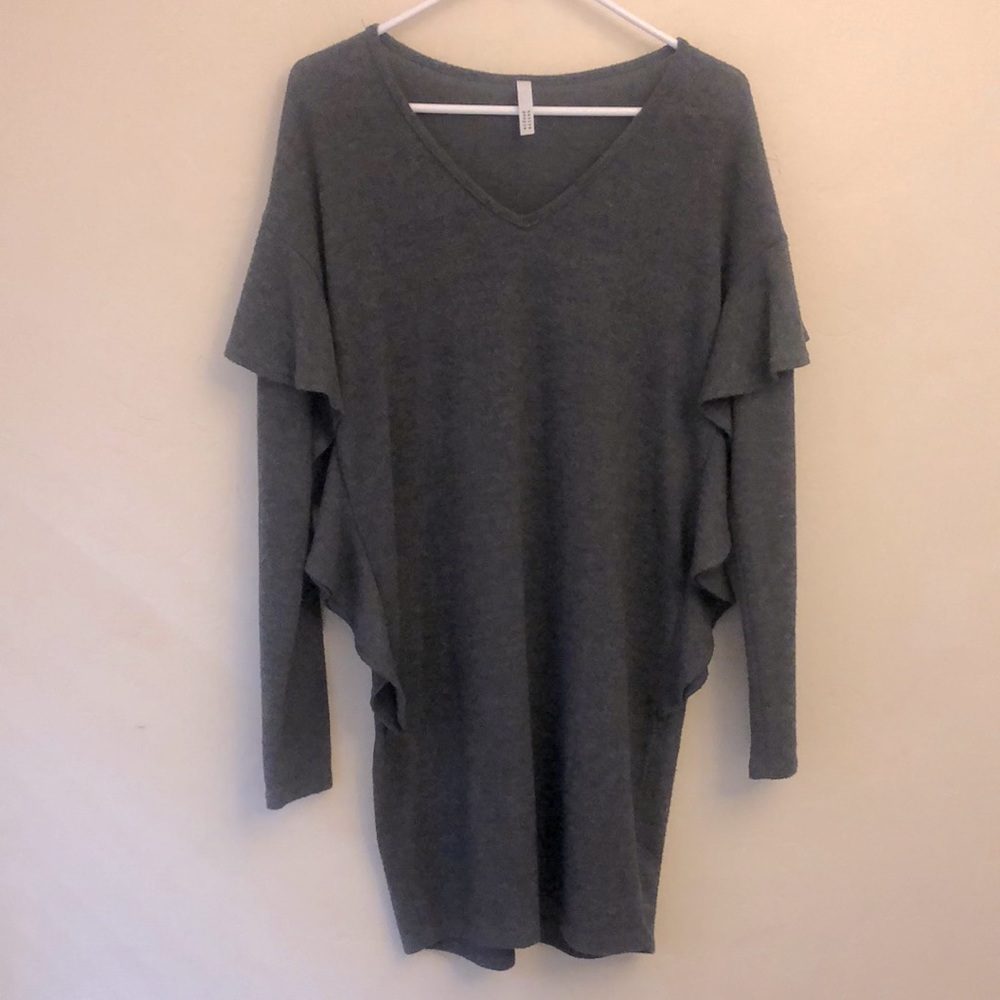 Native People Sweater Dress Size Small Grey Oversized V-Neck soft